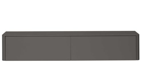 Lowboard Interliving aus Holz in Dunkelgrau Interliving Wohnzimmer Serie 2035 - Lowboard dunkelgrauer Mattlack - eine Klapptür, eine Schublade, Länge ca. 200 cm