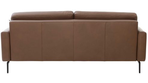 Zweisitzer Interliving aus Leder in Braun Interliving Sofa Serie 4066 – Zweisitzer walnussfarbenes Leder Cloudy noce & schwarze Metallfüße – Länge ca. 150 cm