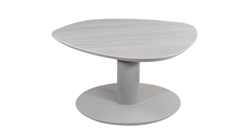 Couchtisch Vierhaus aus Glas in Grau vierhaus Couchtisch 1886-CAL-SGR hellgraue Steinoptik  - ca. 80 cm Durchmesser