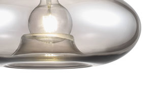 Pendelleuchte Globo lighting aus Glas in Grau GLOBO Hängelampe Lille rauchfarbenes Glas & Nickel – Durchmesser ca. 40 cm