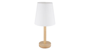 Tischleuchte Globo lighting aus Metall in Holzfarben GLOBO Lampen Serie Joris - Tischlampe Kiefer & weißer Lampenschirm - Höhe ca. 45 cm