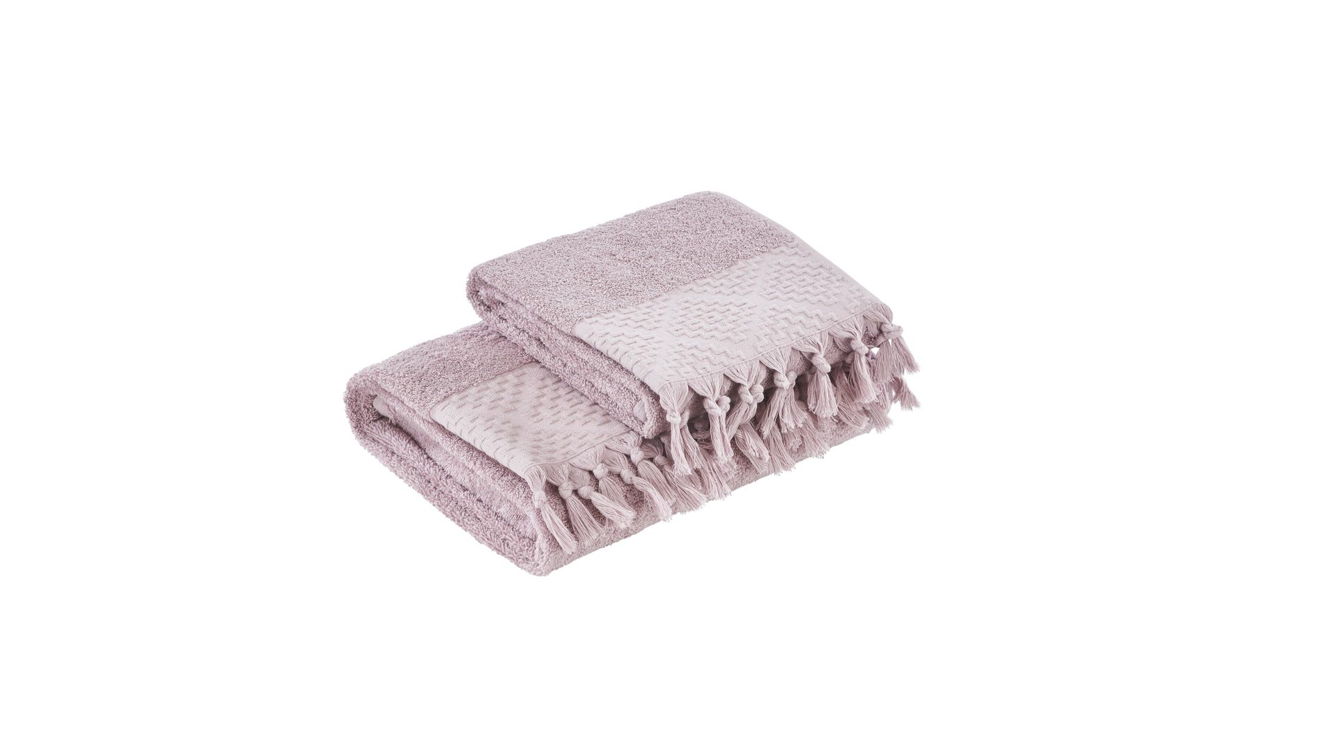 Handtuch-Set Done.® aus Stoff in Pastell done.® Handtuch-Set Provence Boheme - Heimtextilien altrosafarbene Baumwolle  – zweiteilig