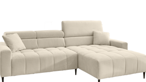 Ecksofa A. z. iwaniccy aus Stoff in Beige Polsterprogramm Simple - Funktions-Ecksofa beigefarbener Cordbezug Fjord 23 - Stellfläche ca. 256 x 180 cm