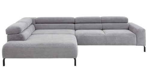 Ecksofa SOFAkultur aus Stoff in Grau SOFAkultur Programm SK 770 - Ecksofa grauer Cordbezug - Stellfläche ca. 219 x 309 cm