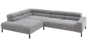 Ecksofa SOFAkultur aus Stoff in Grau SOFAkultur Programm SK 770 - Ecksofa grauer Cordbezug - Stellfläche ca. 219 x 309 cm