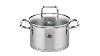 Fleischtopf Elo® aus Metall in Metallfarben ELO® Fleischtopf Citrin Edelstahl & Klarglas – Durchmesser ca. 16 cm