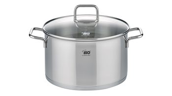 Fleischtopf Elo® aus Metall in Metallfarben ELO® Fleischtopf Citrin Edelstahl & Klarglas – Durchmesser ca. 24 cm