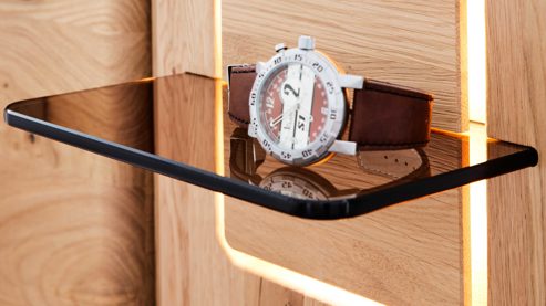 Paneel Interliving aus Holz in Holzfarben Interliving Schlafzimmer Serie 1015 – Paneel-Set Wildeiche & Colorglas – zweiteilig