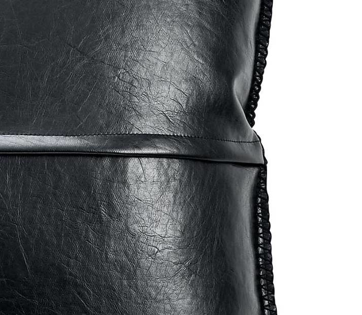 Kissenbezug /-hülle Done.® aus Stoff in Schwarz done.® Kissenhülle Cushion Evil schwarzes Kunstleder – ca. 65 x 65 cm