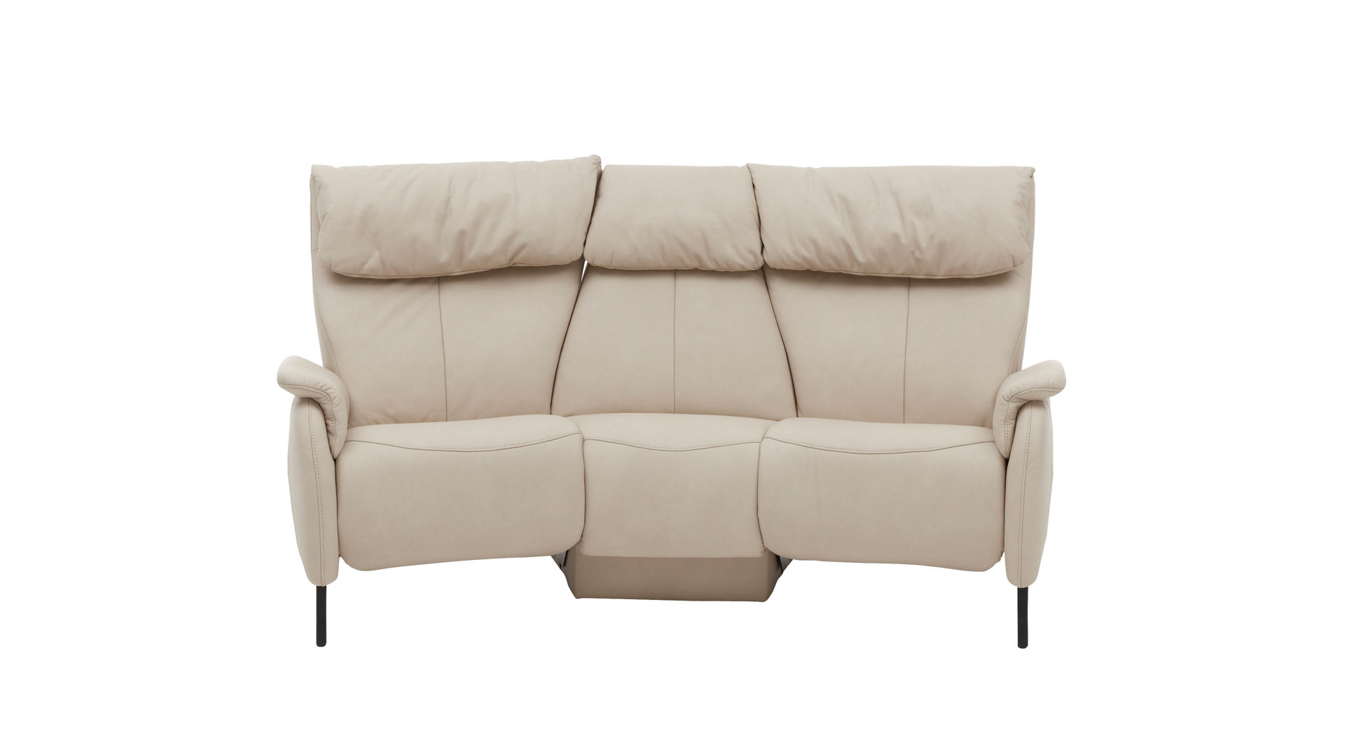Dreisitzer comfortmaster besser sitzen, liegen, leben aus Leder in Beige Comfortmaster Serie 4867 - Trapezsofa marmorfarbenes Longlife-Leder LG18 - Breite ca. 227 cm