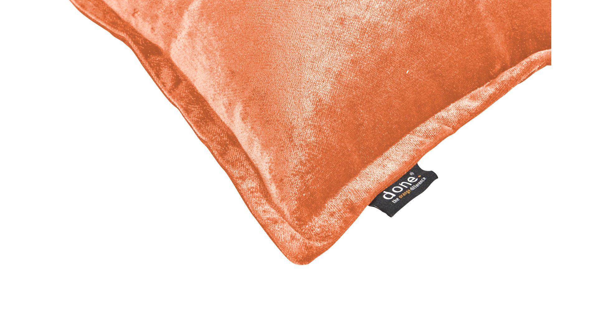 Kissenbezug /-hülle Done.® aus Stoff in Orange done.® Kissenhülle Cushion Glam korallenfarbener Samt – ca. 40 x 60 cm
