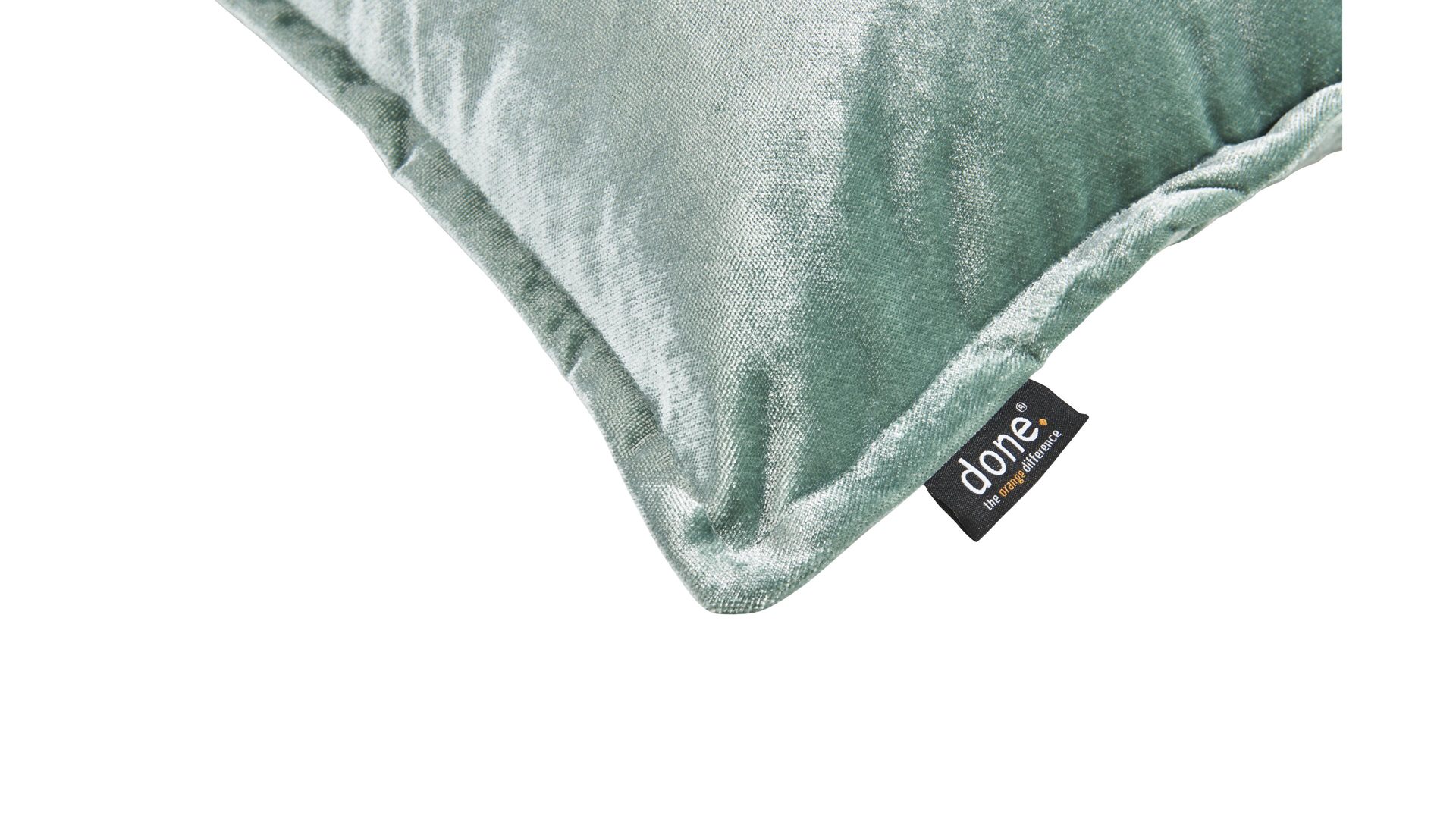 Kissenbezug /-hülle Done.® aus Stoff in Hellgrün done.® Kissenhülle Cushion Glam mintgrüner Samt - ca. 45 x 45 cm