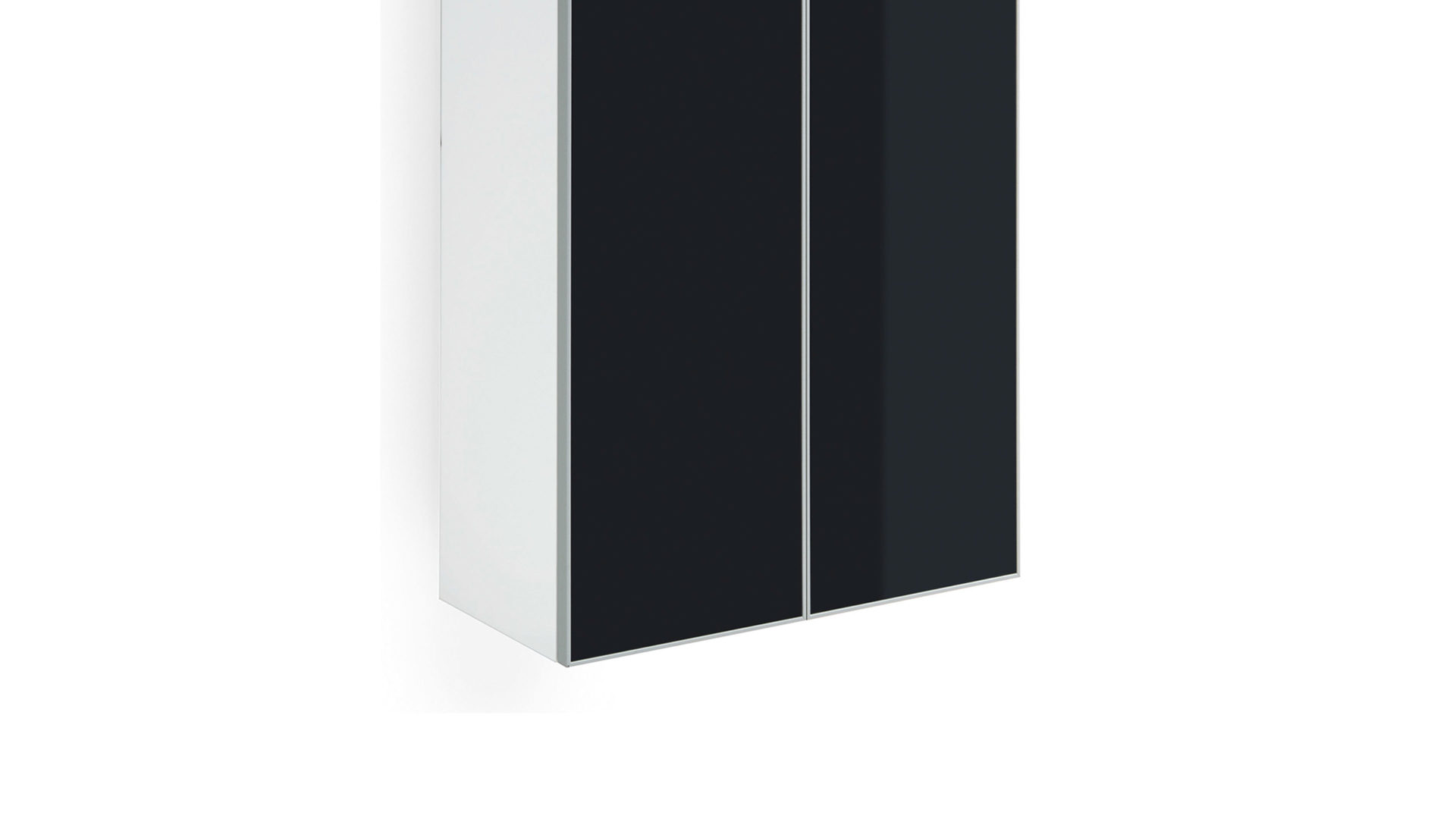 Garderobenschrank Voss möebel aus Glas in Schwarz VOSS MÖBEL Garderobenschrank Santina als Dielenmöbel weißer Lack & anthrazitfarbenes Glas – zwei Türen
