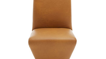 Polsterstuhl combinessa aus Leder in Orange Combinessa Genzo - Dreh-Polsterstuhl curcumafarbenes Leder Cloud