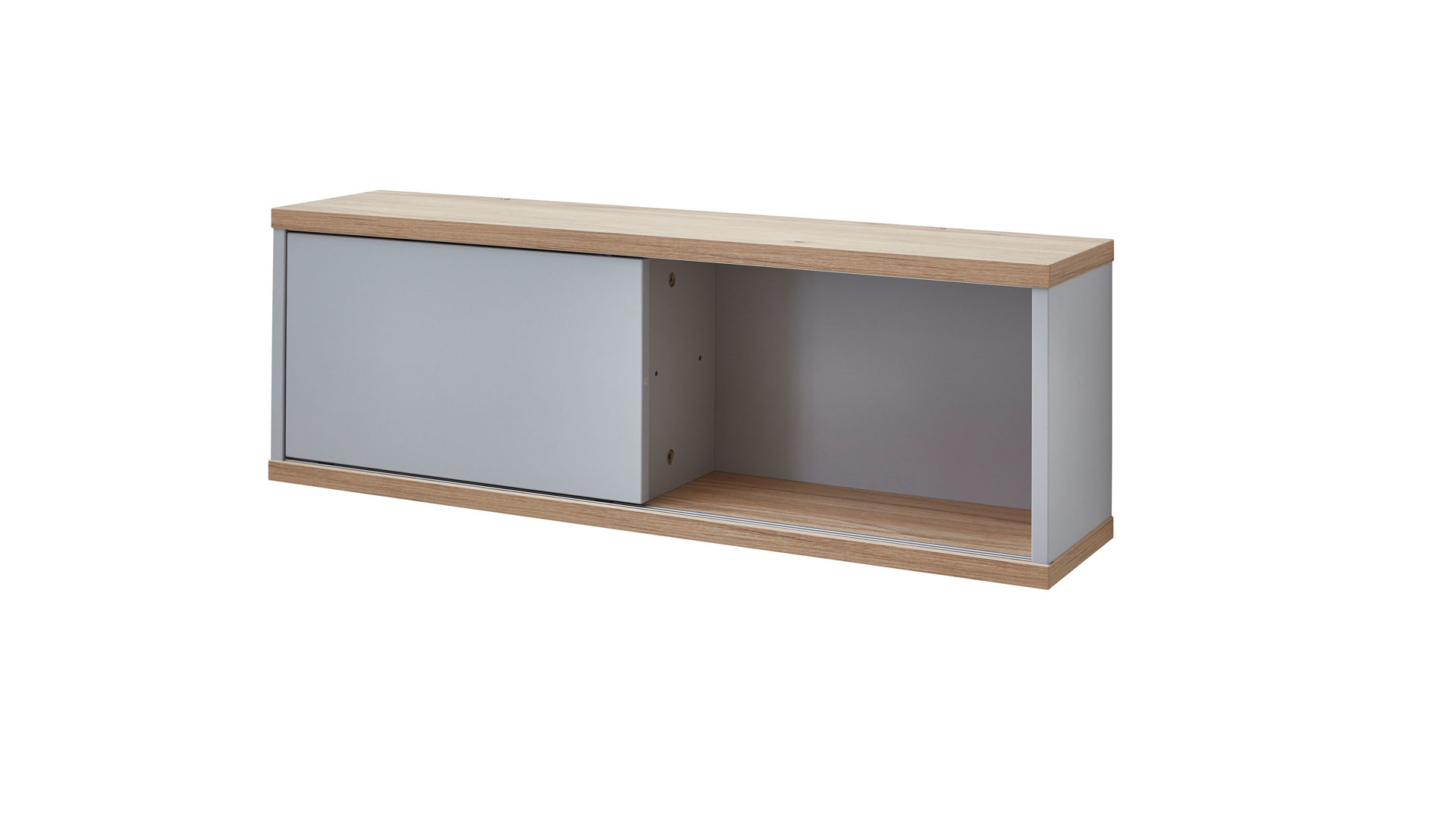 Wandregal Paidi aus Holz in Hellgrau PAIDI Babyzimmerprogramm Benne - Wandregal Kieselgrau & Montana Eiche – ca. 86 x 29 cm