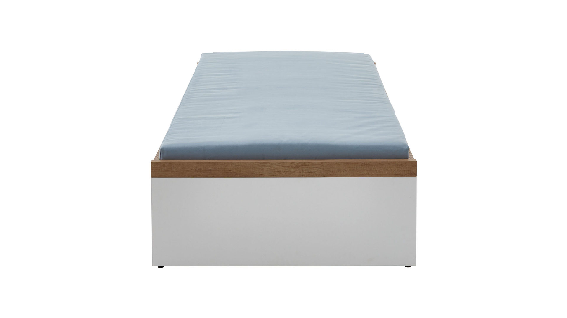 Einzelbett Paidi aus Holz in Weiß PAIDI Jugendzimmerprogramm Oscar - Studioliege Kreideweiß & Nebraska Eiche – Liegefläche ca. 90 x 200 cm