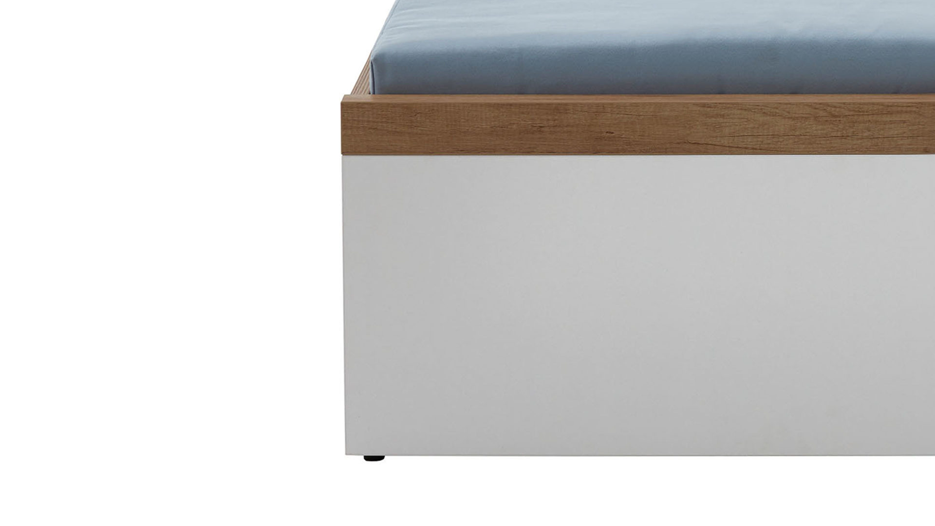 Einzelbett Paidi aus Holz in Weiß PAIDI Jugendzimmerprogramm Oscar - Studioliege Kreideweiß & Nebraska Eiche – Liegefläche ca. 90 x 200 cm