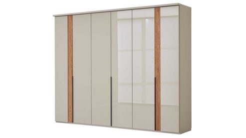 Komplettzimmer Interliving aus Holz in Hellgrau Interliving Schlafzimmer Serie 1035 – Komplettzimmer Champagner & Riffholz - vierteilig