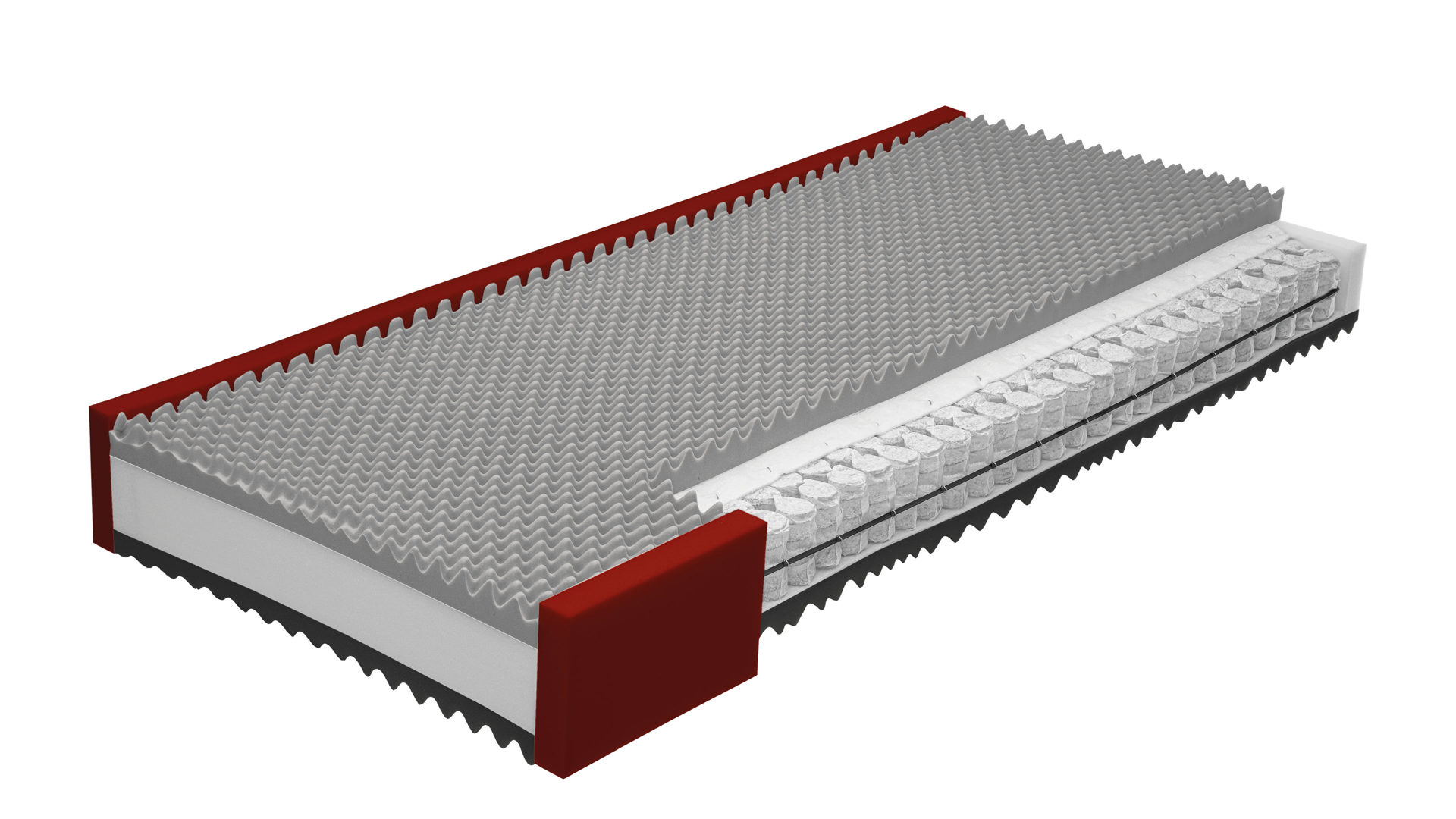 Federkernmatratze Interliving aus Stoff in Weiß Interliving Matratze Medikontur 1913 Taschenfederkern, H3 – Liegefläche ca. 80 x 200 cm