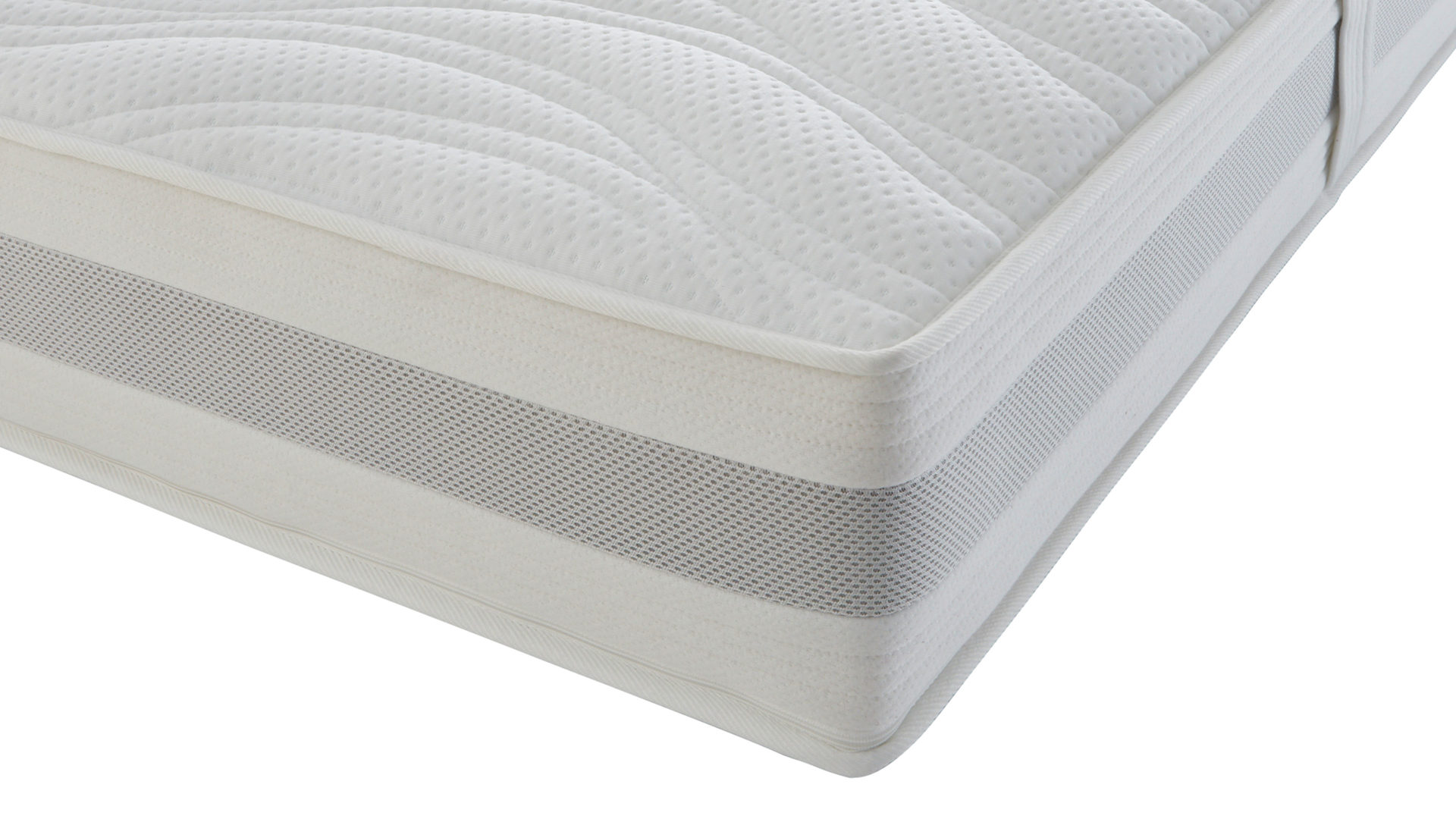 Federkernmatratze Interliving aus Stoff in Weiß Interliving Matratze Medikontur 1913 Taschenfederkern, H3 – Liegefläche ca. 140 x 200 cm