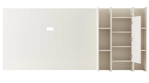 Wohnwand Interliving aus Holz in Beige Interliving Wohnzimmer Serie 2034 - Wohnwand beiger Lack & Eiche - zweiteilig, Länge ca. 270 cm