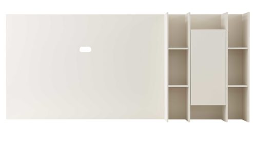 Paneel Interliving aus Holz in Beige Interliving Wohnzimmer Serie 2034 - Aufsatzregal beiger Lack & Eiche - zweiteilig, Länge ca. 270 cm