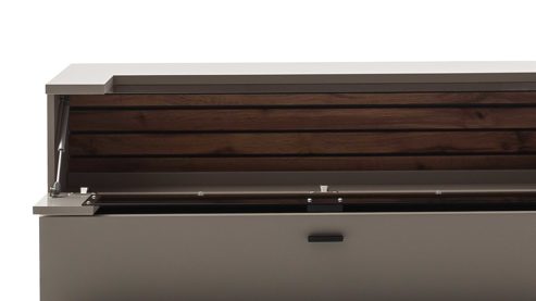 Sideboard PARTNERRING COLLECTION aus Holz in Grau PARTNERRING COLLECTION Wohnprogramm Lüttich - Sideboarrd Basaltgrau & Wotan Eiche – eine Tür, zwei Schubladen, Breite ca. 165 cm