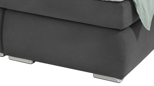 Boxspringbett Sun garden | 162739 aus Stoff in Anthrazit Boxspringbett Tofino dunkelgrauer Bezug 50407-700 – Liegefläche ca. 180 x 200 cm