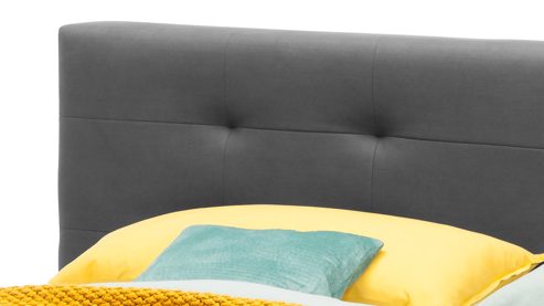 Boxspringbett KAWOO aus Stoff in Dunkelgrau KAWOO Boxspringbett Tofino elefantgrauer Bezug 50407-700 – Liegefläche ca. 180 x 200 cm