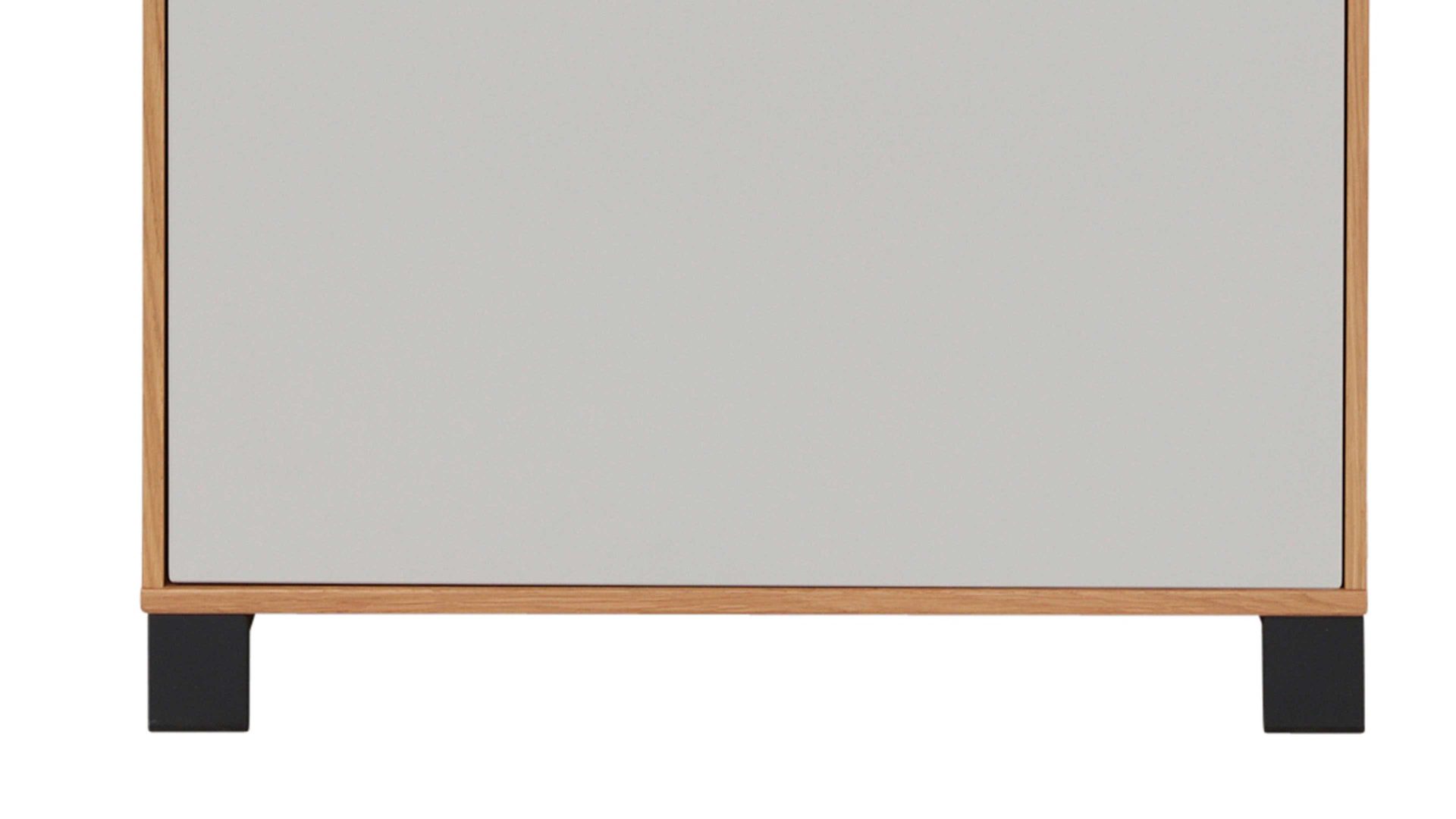 Kombikommode Interliving aus Holz in Holzfarben Interliving Garderoben Serie 6005 – Kommode Eiche & lichtgrauer Lack – eine Schublade, eine Tür, rechts