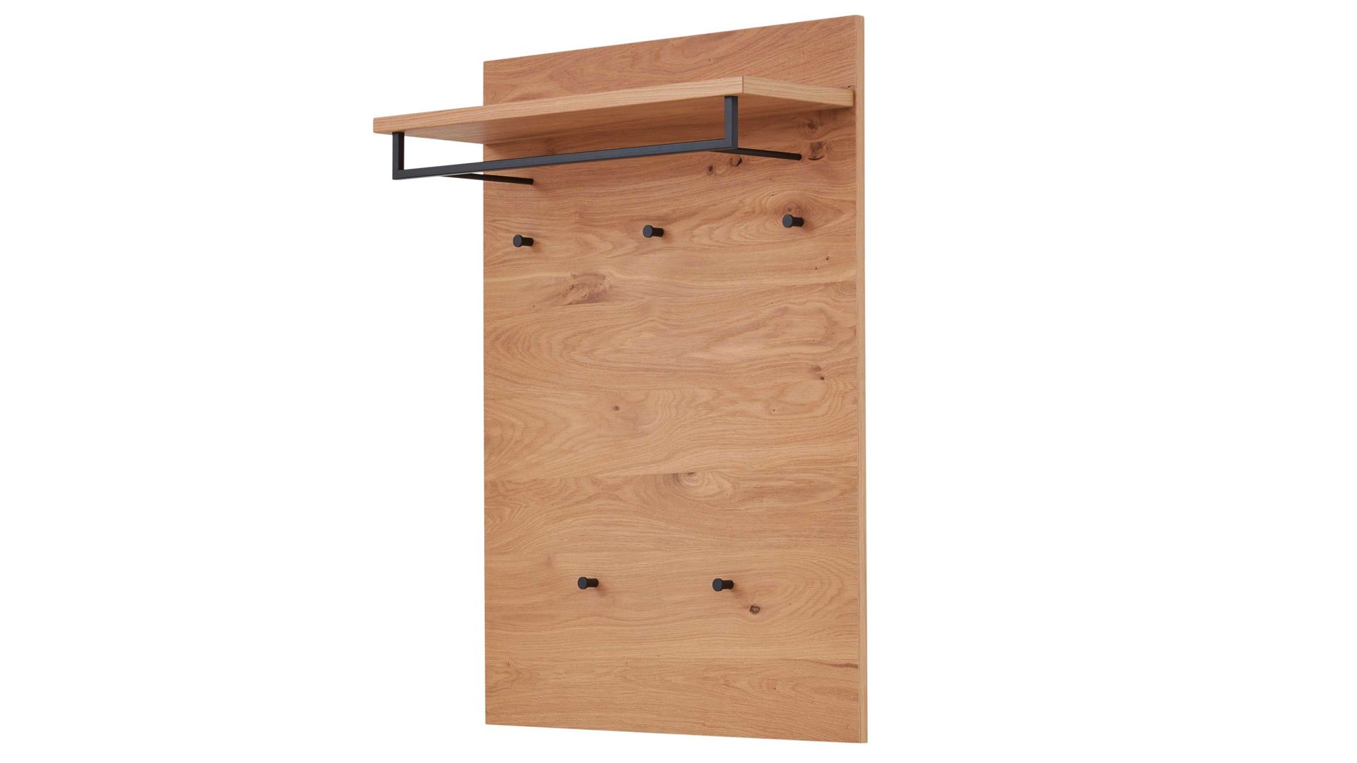 Wandgarderobe Interliving aus Holz in Holzfarben Interliving Garderoben Serie 6005 – Wandgarderobe Balkeneiche – ca. 80 x 109 cm