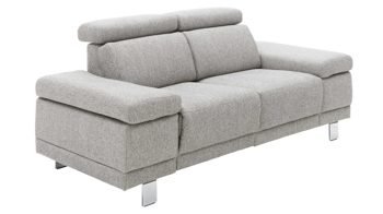 Zweisitzer Interliving aus Stoff in Grau Interliving Sofa Serie 4252 – Zweisitzer 12201 stahlfarbener Bezug Sneak 149 & Metallfüße – Länge ca. 190 cm