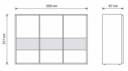 Komplettzimmer Interliving aus Holz in Hellgrau Interliving Schlafzimmer Serie 1027 – Komplettzimmer Eiche bianco & Champagner - vierteilig