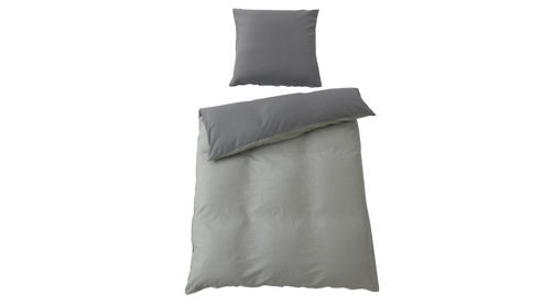 Bettwäsche-Set Interliving aus Stoff in Grau Interliving Bettwäsche Serie 9128 grauer Baumwollsatin - ca. 135 x 200 cm
