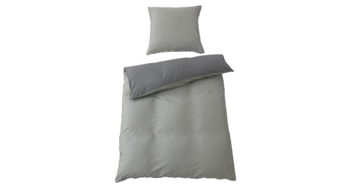 Bettwäsche-Set Interliving aus Stoff in Grau Interliving Bettwäsche Serie 9128 grauer Baumwollsatin - ca. 135 x 200 cm
