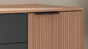 Kombikommode PARTNERRING COLLECTION aus Holz in Holzfarben PARTNERRING COLLECTION Schlafzimmerprogramm Valetta - Kombikommode Eiche Bianco & Graphit - zwei Türen, fünf Schubladen, Breite ca. 141 cm