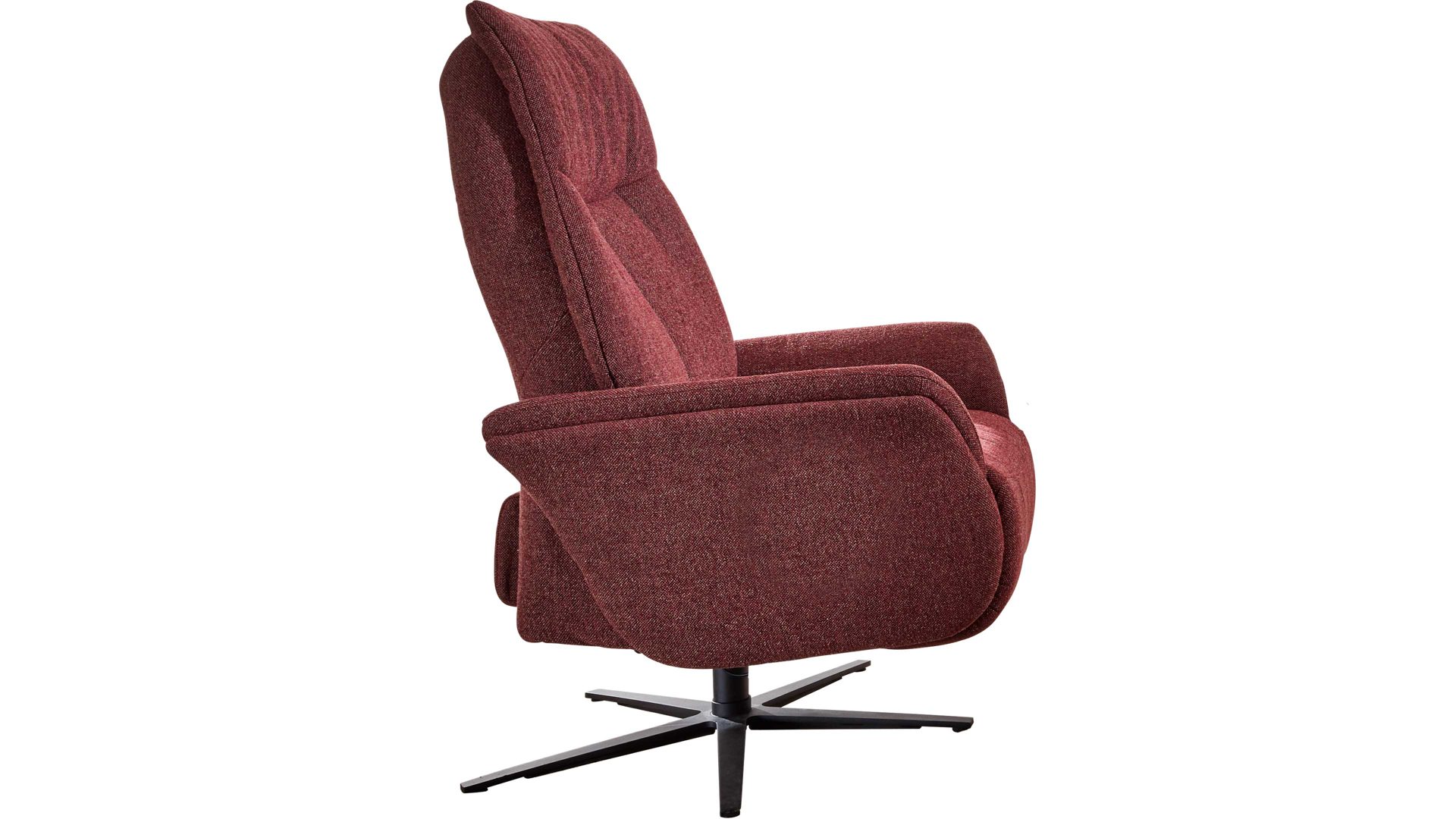 Relaxsessel Interliving aus Stoff in Rot Interliving Sessel Serie 4550 - Sessel 56V12 zwei Motoren - chiantifarbener Melangestoff Q2 & anthrazitfarbener Sternfuß