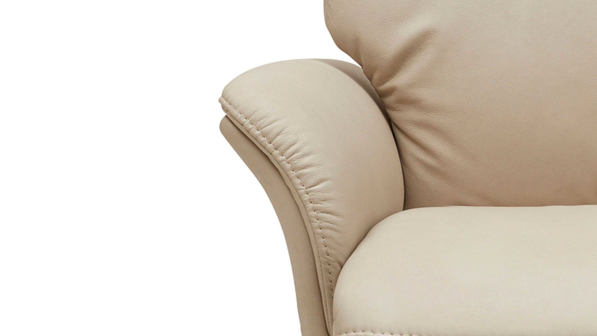 Relaxsessel Interliving aus Leder in Beige Interliving Sessel Serie 4562 - Easy Swing Sessel 51D44 klifffarbenes LongLife-Leder & biancofarbenes Holz