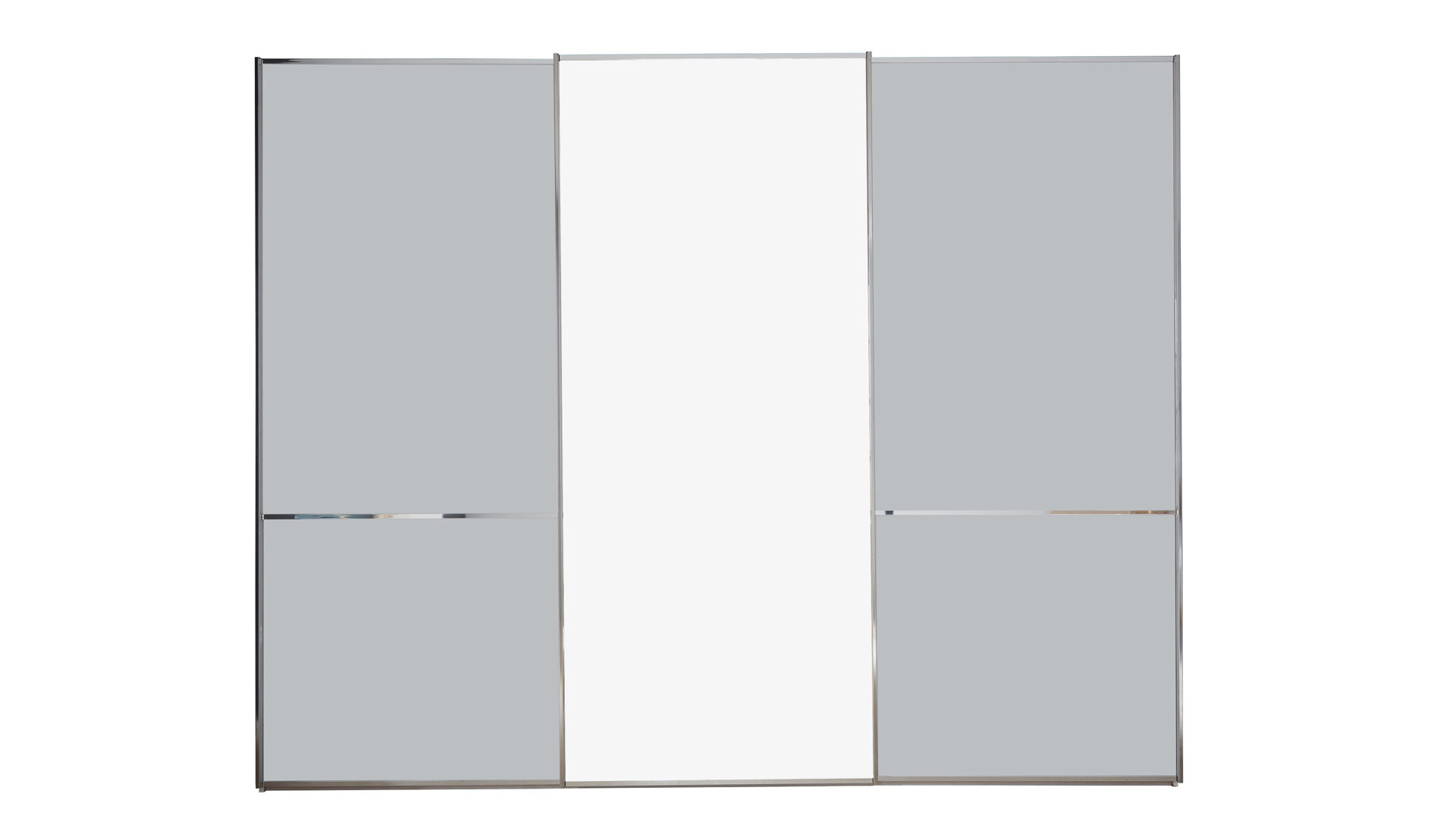 Kleiderschrank Interliving aus Holz in Weiß Interliving Kleiderschrank Serie 1205 – Schwebetürenschrank 512 Weiß & Spiegel – drei Türen, Breite ca. 300 cm