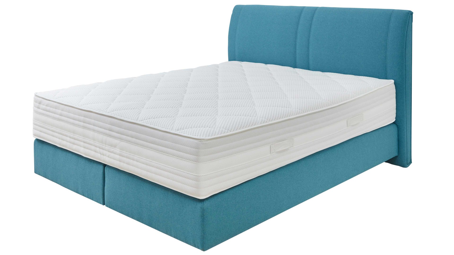 Boxspringbett Interliving aus Stoff in Petrol Interliving Boxspringbett Serie 1401 petrolfarbenes Flachgewebe Neo 485200 – Liegefläche ca. 180 x 200 cm