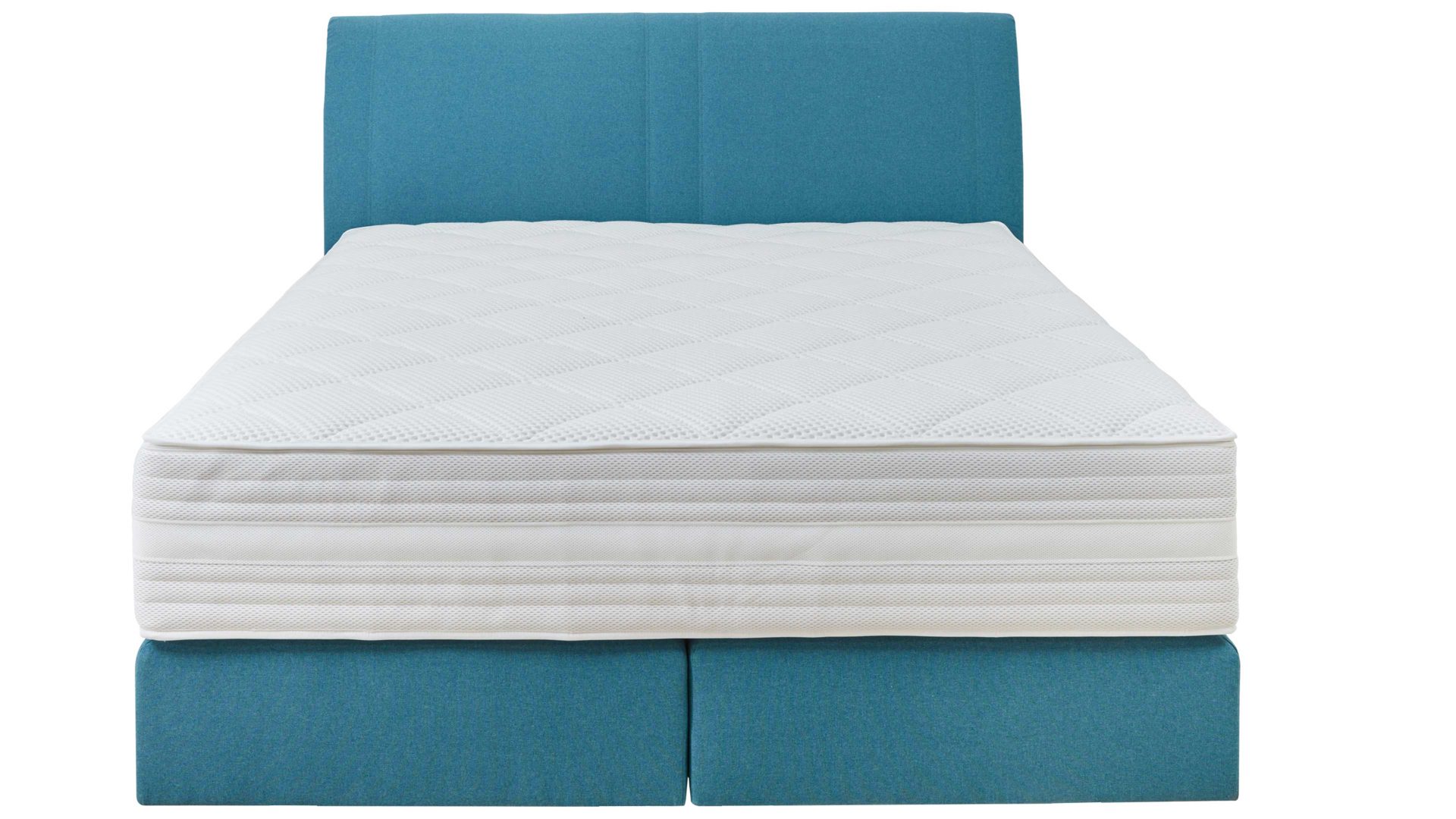 Boxspringbett Interliving aus Stoff in Petrol Interliving Boxspringbett Serie 1401 petrolfarbenes Flachgewebe Neo 485200 – Liegefläche ca. 160 x 200 cm