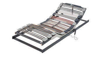 Lattenrost Interliving aus Holz in Grau Interliving Lattenrost Serie 1943 mit Motorfunktionen motorische Rücken- & Fußteilverstellung – Liegefläche ca. 90 x 190 cm