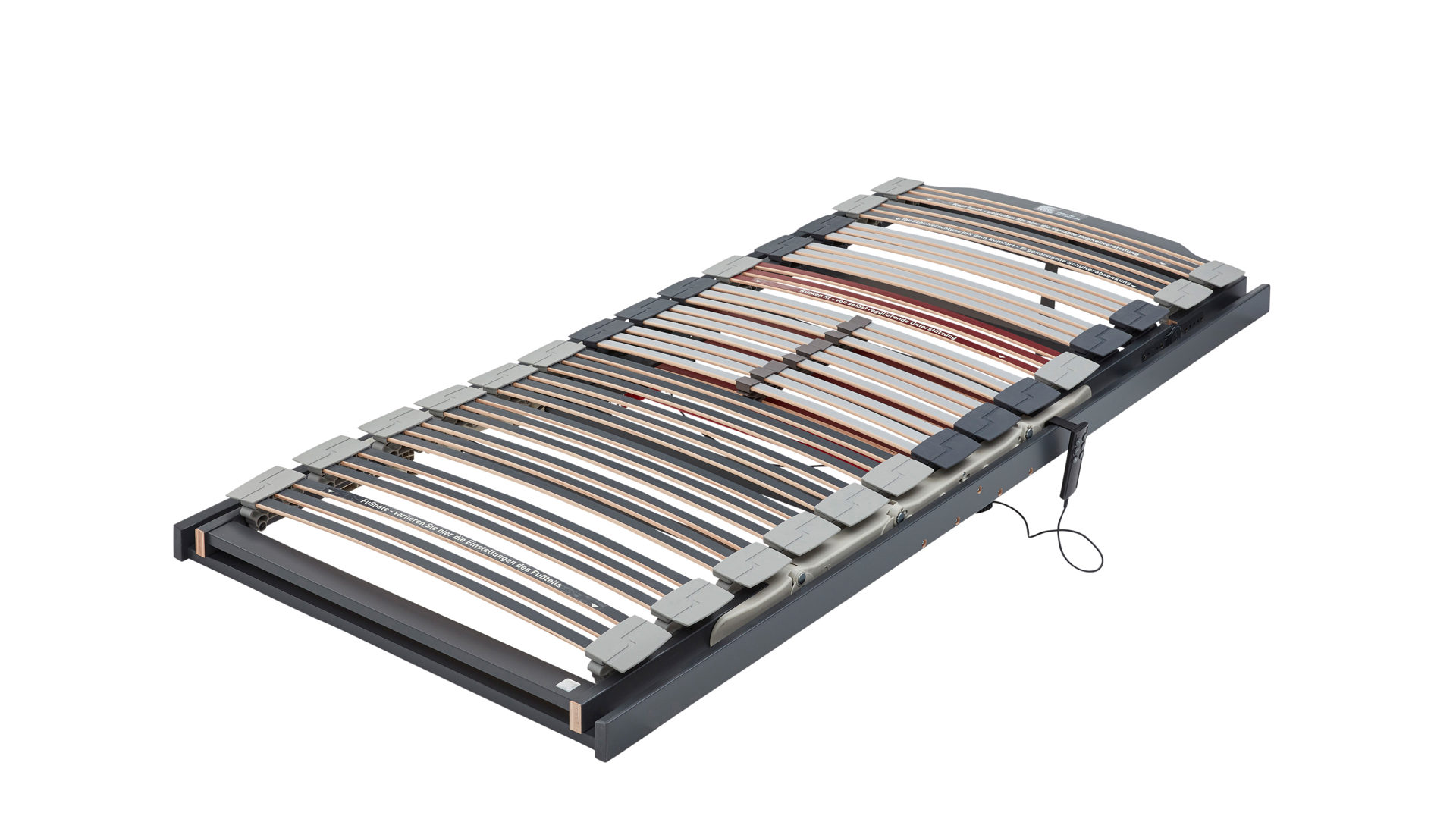 Lattenrost Interliving aus Holz in Grau Interliving Lattenrost Serie 1943 mit Motorfunktionen motorische Rücken- & Fußteilverstellung – Liegefläche ca. 90 x 190 cm