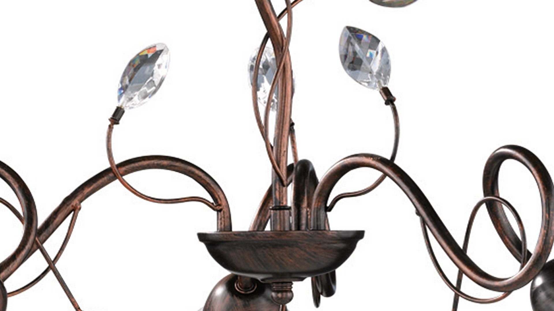 Kronleuchter Trio lighting for you aus Metall in Metallfarben TRIO Lampenserie Traditio - Kronleuchter antik rostfarbenes Metall – drei Lampenschirme