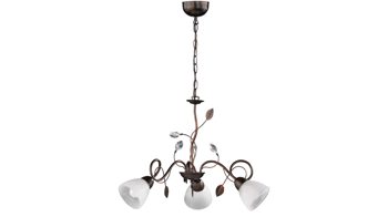 Kronleuchter Trio lighting for you aus Metall in Metallfarben TRIO Lampenserie Traditio - Kronleuchter antik rostfarbenes Metall – drei Lampenschirme