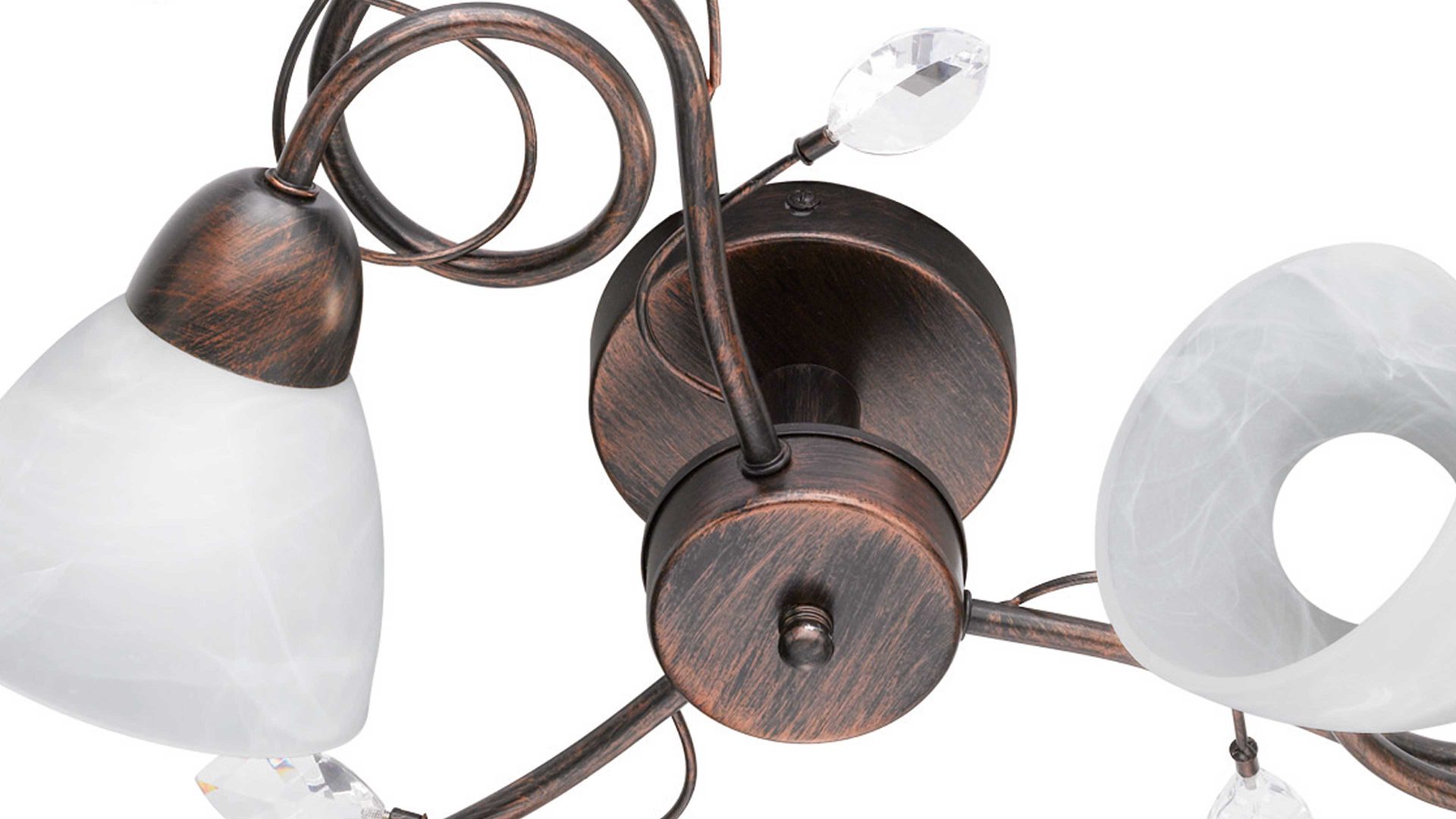 Deckenleuchte Trio lighting for you aus Metall in Metallfarben TRIO Leuchtenserie Traditio - Deckenleuchte antik rostfarbenes Metall – drei Lampenschirme