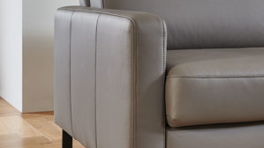 Dreisitzer COMFORT SMART aus Leder in Grau COMFORT SMART Anuk - Dreisitzer XL elefantfarbenes Leder Soft-Line – Länge ca. 182 cm