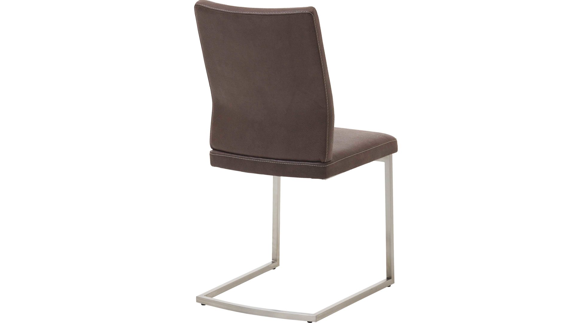 Schwingstuhl Dudinger furniture aus Stoff in Braun Schwingstuhl Larissa dunkelbrauner Stoffbezug & Edelstahlgestell