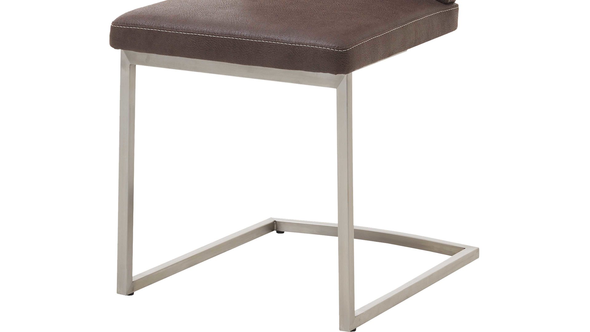 Schwingstuhl Dudinger furniture aus Stoff in Braun Schwingstuhl Larissa dunkelbrauner Stoffbezug & Edelstahlgestell