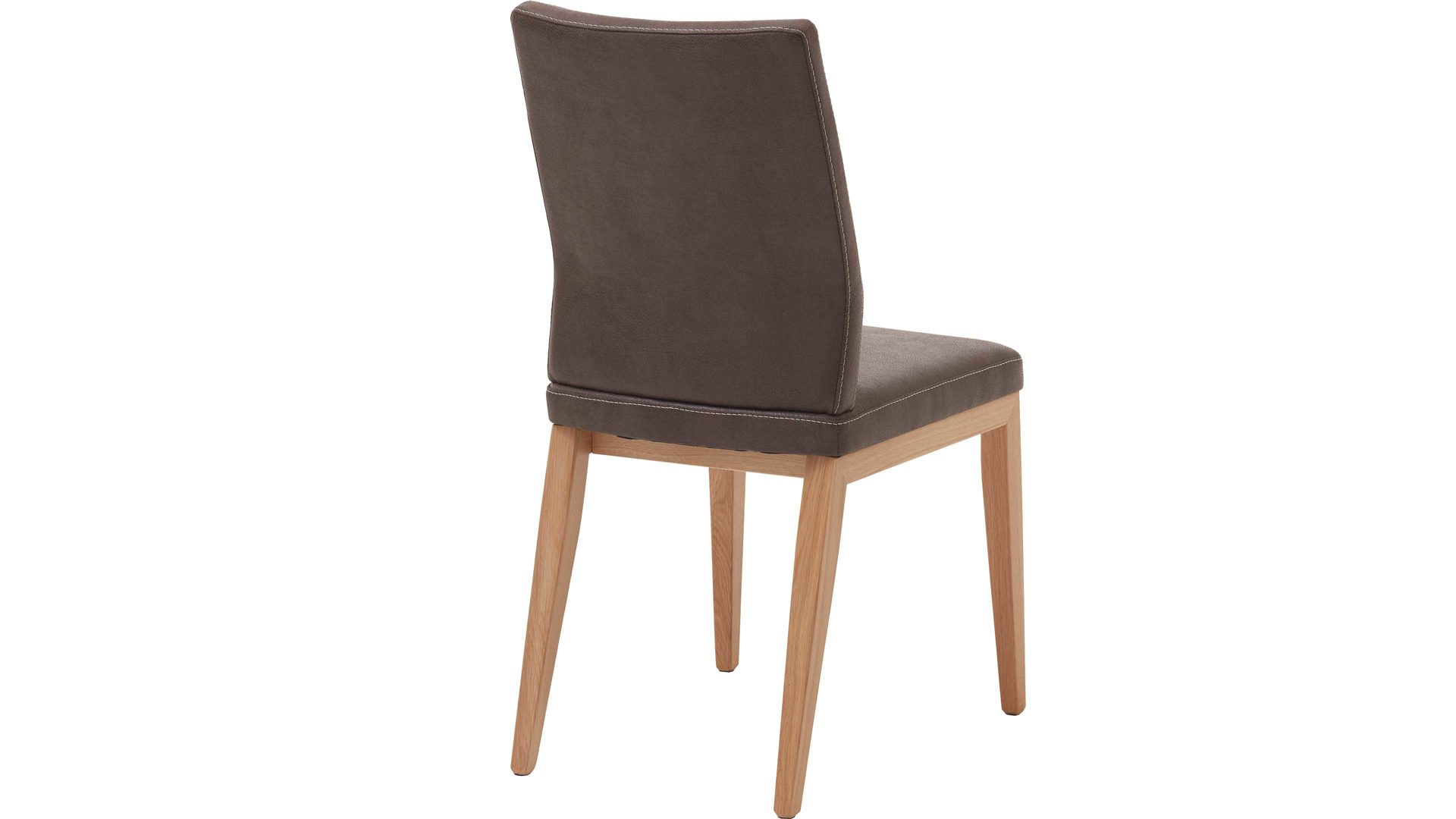 Vierfußstuhl Dudinger furniture aus Stoff in Dunkelbraun Vierfußstuhl Laura dunkelbrauner Stoffbezug & Eichenholzgestell